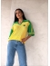 TSHIRT RENDADA BRASIL - AMARELO COM MANGA VERDE