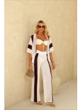 CONJUNTO SAIDA LISTRAS - BRANCO/ AZUL MARINHO