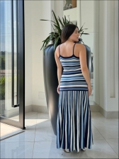 VESTIDO LISTRADO ROMA - AZUL MARINHO/OFF/ TONS AZUL