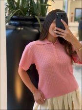 TSHIRT TRANÇA BIA - ROSA BEBE