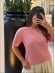 TSHIRT TRANÇA BIA - ROSA BEBE