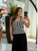 REGATA LISTRA VERTICAL - PRETO COM BRANCO