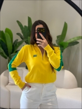 BLUSA BANDEIRA ZIPER - AMARELO