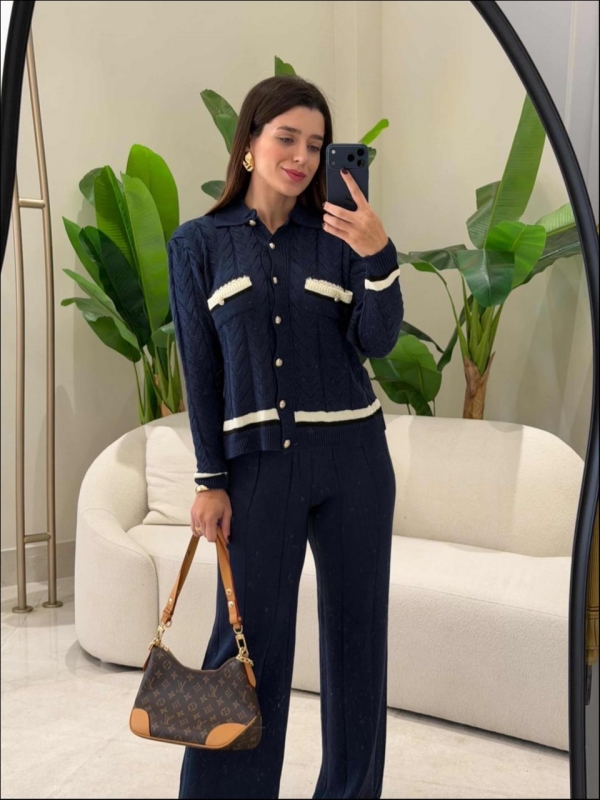 CONJUNTO ELISANGELA - AZUL MARINHO