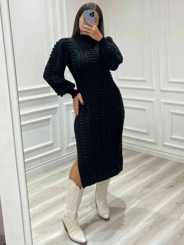 VESTIDO LUXO RELEVO - Preto