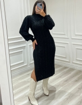 VESTIDO LUXO RELEVO - Preto