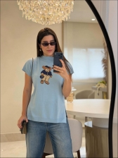 BLUSA URSO JOSY - AZUL BEBE