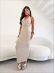 VESTIDO LONGO ANA PAULA - AREIA