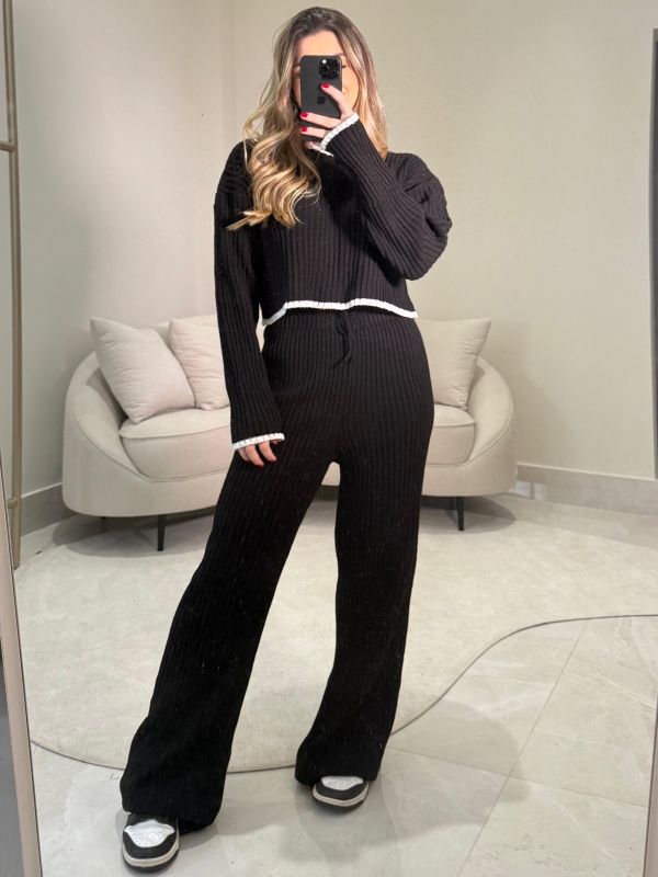 CONJUNTO MOUSSE BICOLOR - Preto