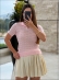 TSHIRT LISTRADA RAFAELA - ROSA BEBE