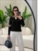 BLUSA BICOLOR DECOTE COM ZIPER - PRETO