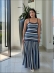 VESTIDO LISTRADO ROMA - AZUL MARINHO/OFF/ TONS AZUL