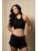 CONJUNTO SHORT BABADO - PRETO