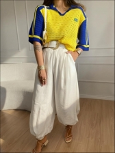 TSHIRT RENDADA BRASIL - AMARELO/ AZUL BIC