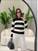 BLUSA LISTRADA PÉTALA - Preto com branco