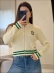 JAQUETA ZIPER BRASÃO BRASIL - OFF WHITE COM VERDE