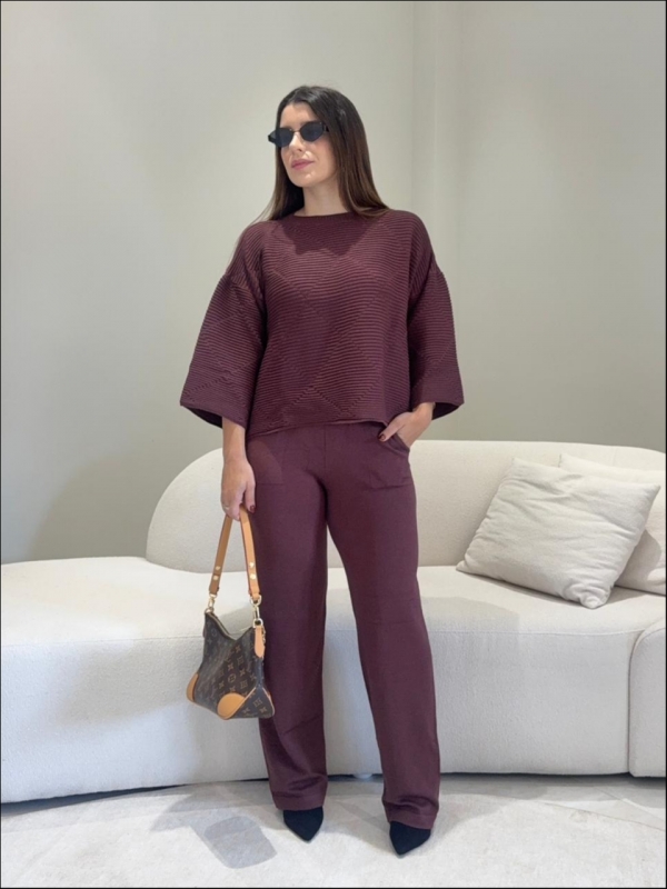 CONJUNTO MODAL MARCELINA - BURGUNDY