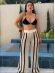 CALÇA CAMILLE - Off white com marrom