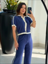 CONJUNTO LISTRAS LORENA - AZUL/OFF