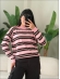 BLUSA PAMELA LISTRADA - ROSA BEBE/MARROM