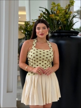 REGATA LUCY POÁ - AMARELO COM MARROM