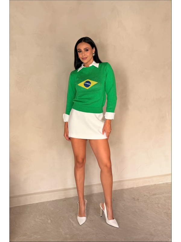 MAXI CROPPED MANGA LONGA BRASIL - VERDE BANDEIRA