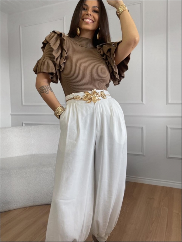 BLUSA BABADOS SUZY - Caqui