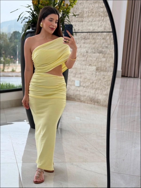 VESTIDO MODAL MAGNÓLIA - AMARELO