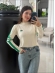 BLUSA FRIDDA BANDEIRA - OFF WHITE COM VERDE