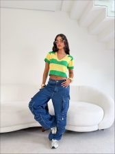 CROPPED LISTRADO BRASIL - VERDE BANDEIRA