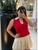 REGATA BICOLOR POLO - VERMELHO