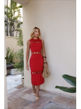 VESTIDO RECORTES DIVA - VERMELHO