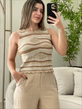 REGATA LISTRADA LUREX - BEGE