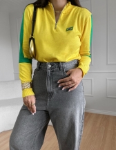 BLUSA BANDEIRA ZIPER - AMARELO