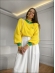 BLUSA MANGA BALÃO BANDEIRA - AMARELO