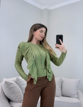 BLUSA BABADOS VERBÊNIA - Verde malva