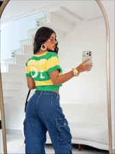 CROPPED LISTRADO BRASIL - VERDE BANDEIRA