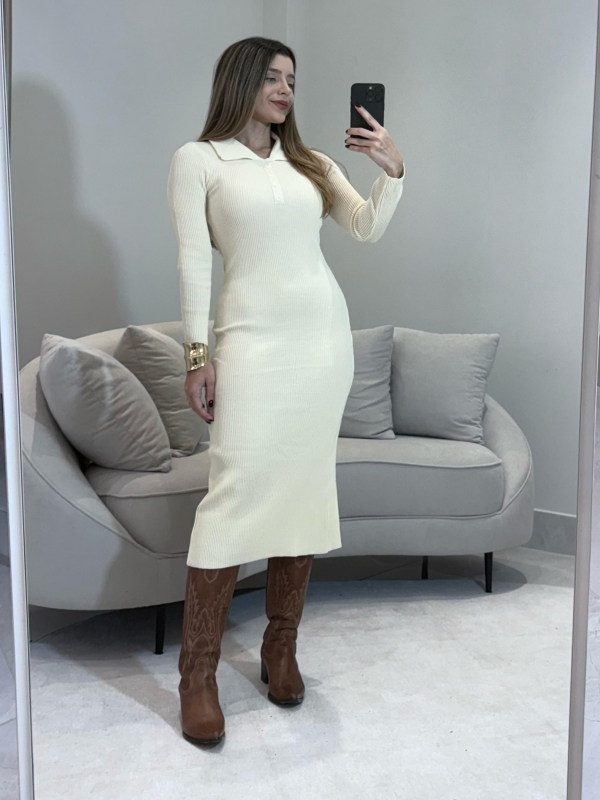 VESTIDO POLO STEFÂNIA - Off white