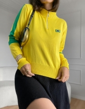 BLUSA BANDEIRA ZIPER - AMARELO