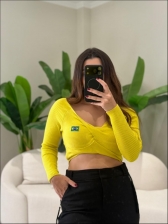 CROPPED SAMIRA BANDEIRA - VERDE LIMA