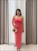 VESTIDO TOMARA QUE CAIA BABADO - CORAL