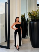 VESTIDO LOS ANGELES - PRETO COM BRANCO