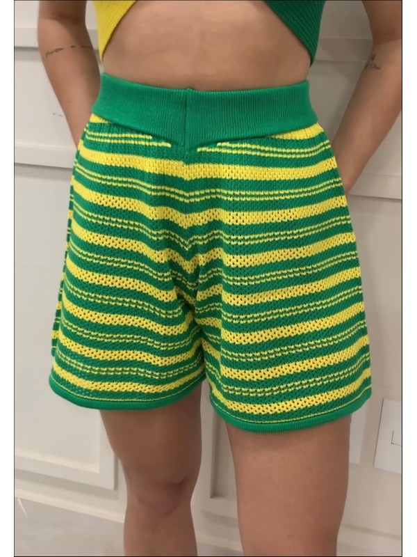 SHORTS LISTRADO COPA - VERDE BANDEIRA