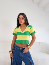 CROPPED LISTRADO BRASIL - VERDE BANDEIRA