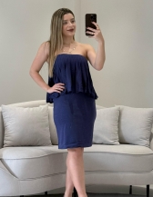 VESTIDO TOMARA QUE CAIA GRETA - Azul