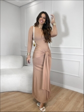 VESTIDO LONGO KIMBERLY - BEGE NOVO