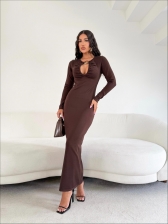 VESTIDO LONGO NAIARA - MARROM