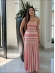 VESTIDO LISTRADO ROMA - OFF WHITE/CORAL/AREIA/ROSA