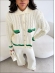 CONJUNTO ELISANGELA - OFF WHITE/ PRETO/ VERDE BANDEIRA