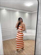 VESTIDO LISTRADO ANNE - LARANJA